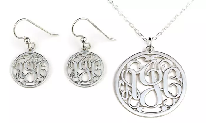 Personalized Monogram Earrings, Charm Bracelet, or Necklace from AJ's Collection (Up to 66% Off) - Primary Image