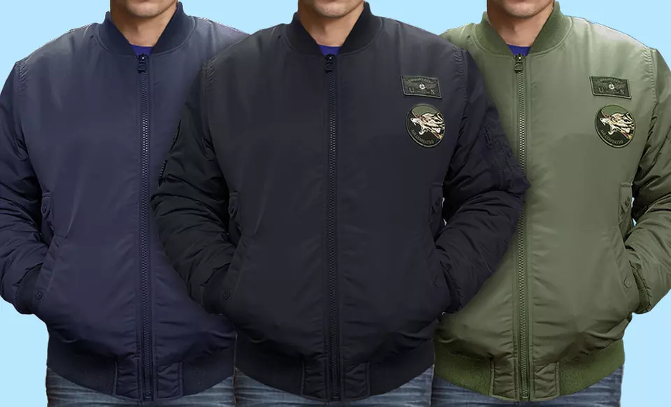 Flight Jacket in Black, Green, or Navy - Primary Image
