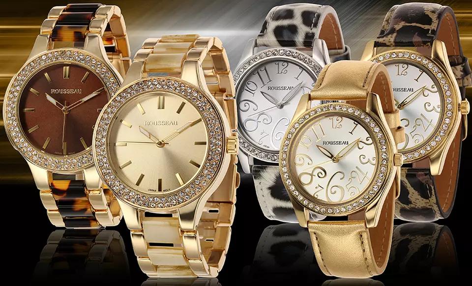 Rousseau Women's Andrea or Calame Watches with Swarovski Crystals. Multiple Styles from $29.99–$34.99. Free Returns. - Primary Image