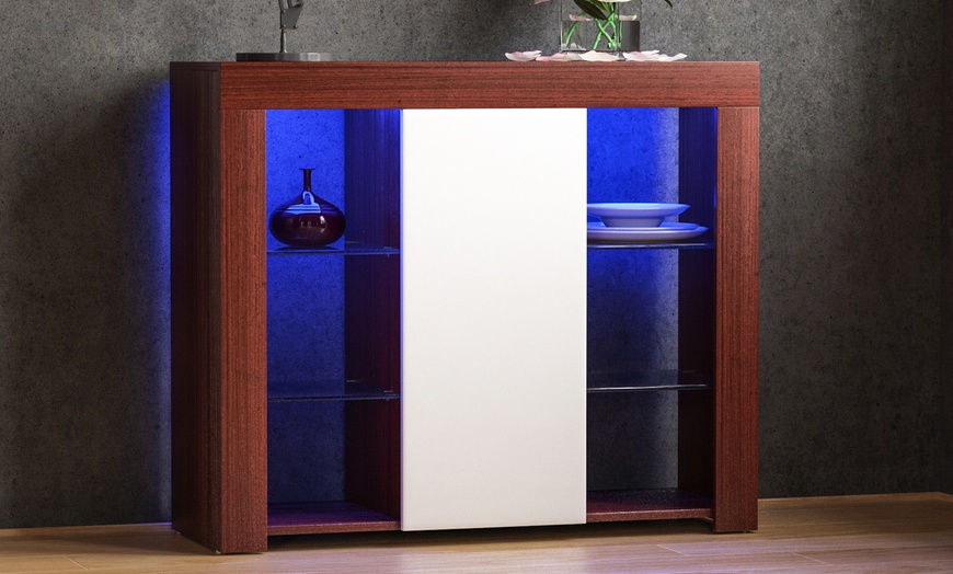 Image 45: Vida Designs Azura One-Door LED Sideboard