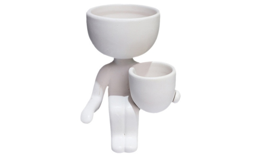 Image 8: Human-Shaped Ceramic Planter Pot