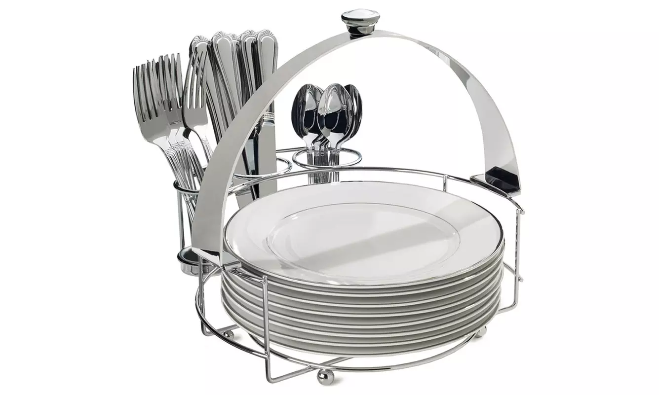 Towle 33-Piece Buffet Caddy with Dishware and Flatware | Brought to You by ideel - Primary Image