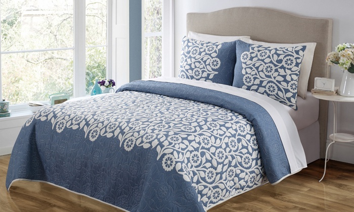 3-Piece Reversible Coverlet Sets | Groupon