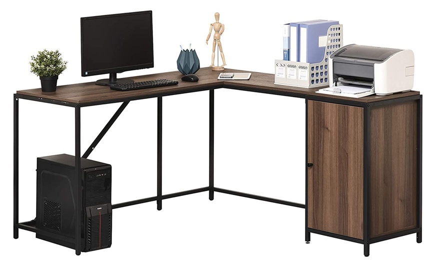 Image 5: HomCom L-Shape Desk