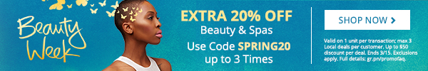 EXTRA 20% OFF - Use Code SPRING20