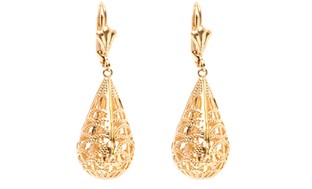 Filigree Drop Earrings in 18K Gold Plating