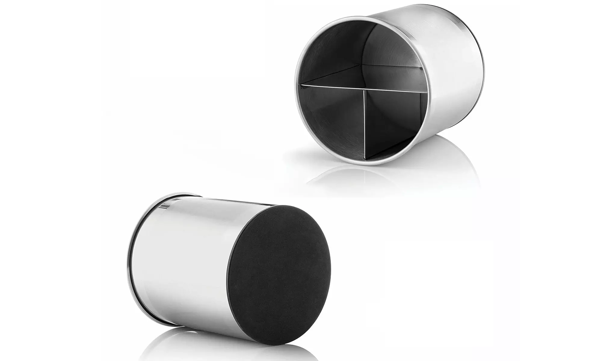 Up to 3-Pack Rotating Stainless Steel Utensil Holder with Removable Divider