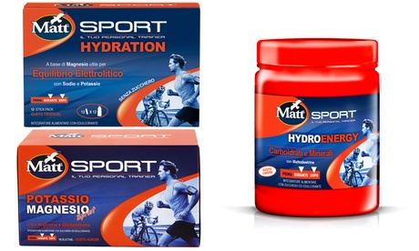 2 o 3 integratori alimentari Matt, disponibili in 3 tipologie