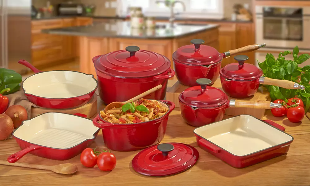 Cast Iron Pan Sets: 5-Piece Set for £79.99 or 8-Piece Set for £129.98 (Up to 76% Off) - Primary Image