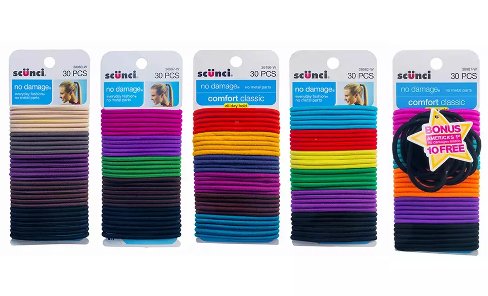120 or 160 Pack of Scunci Elastic Hair Ties  - Primary Image