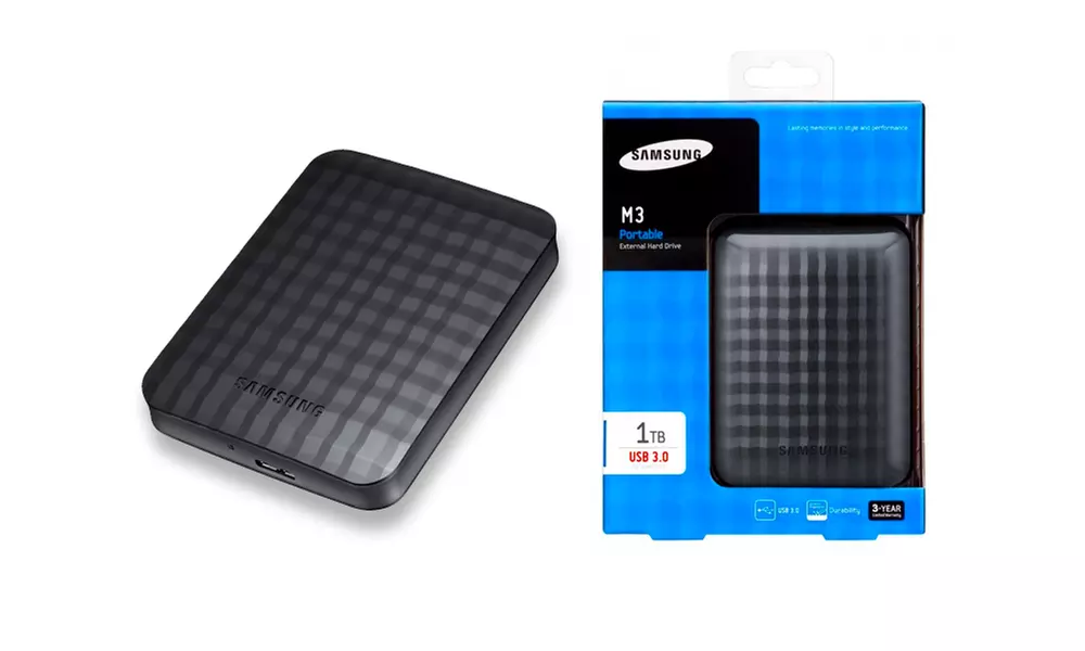 Samsung M3 Slimline Portable 1TB Hard Drive for £45.48 With Free Delivery (34% Off) - Primary Image
