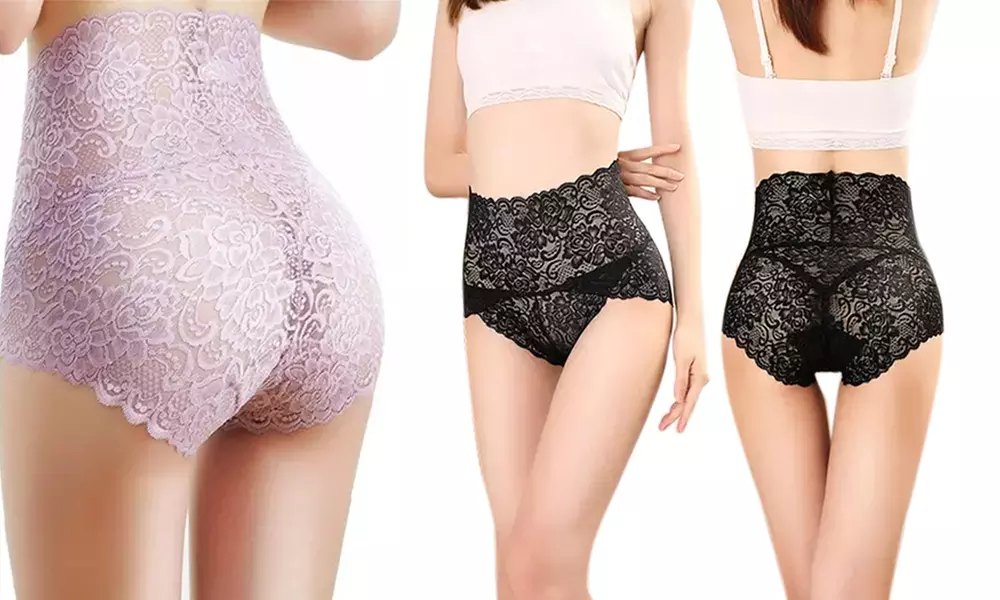 1 ou 2 lots de 5 culottes taille haute en dentelle - Primary Image