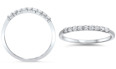 Anello Veretta con zirconi, disponibile in 2 misure