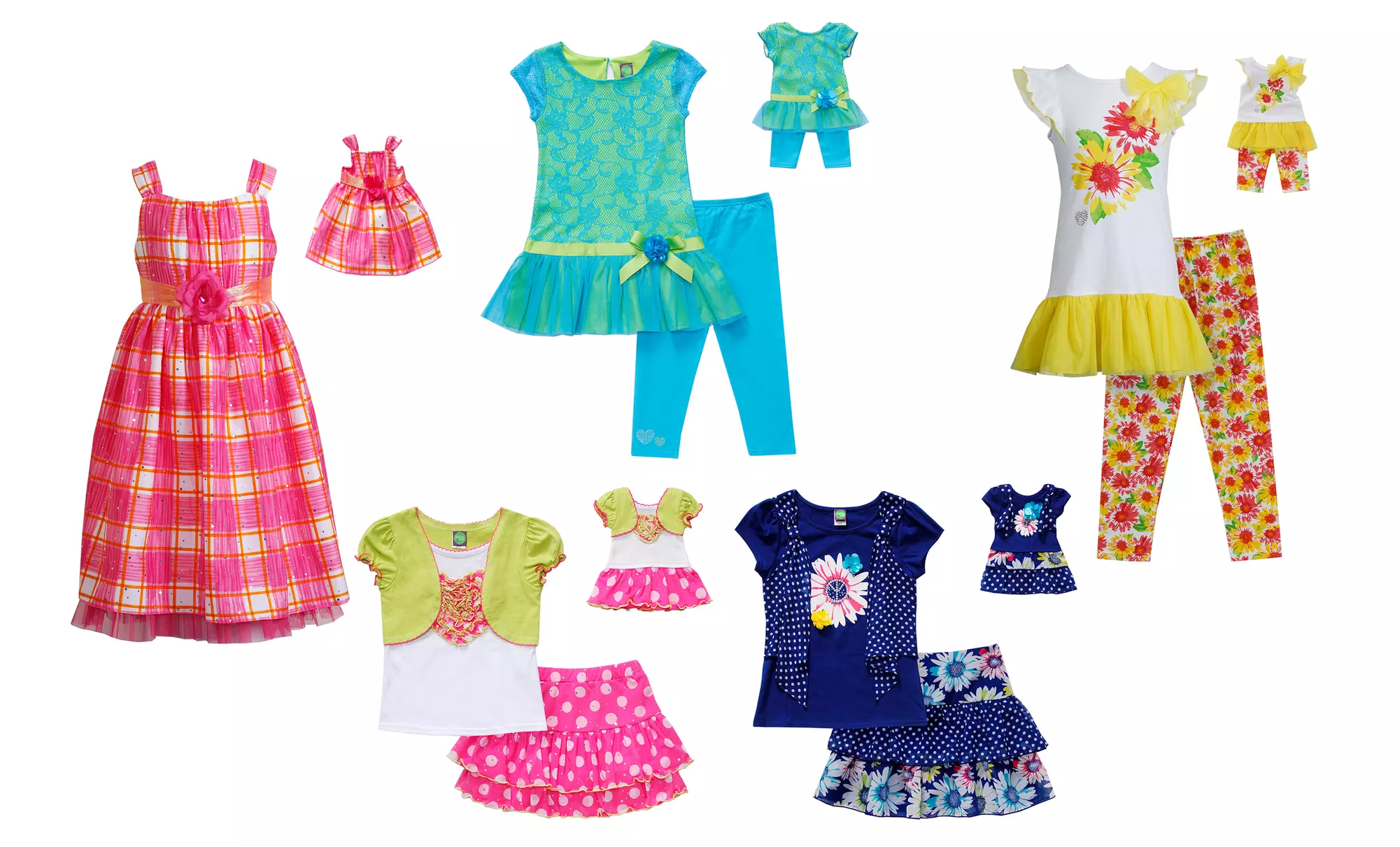 Dollie & Me Girls' 2-Piece Sets or Dresses with Matching Doll Clothes. Multiple Styles from $24.99–$28.99. Free Returns. - Primary Image