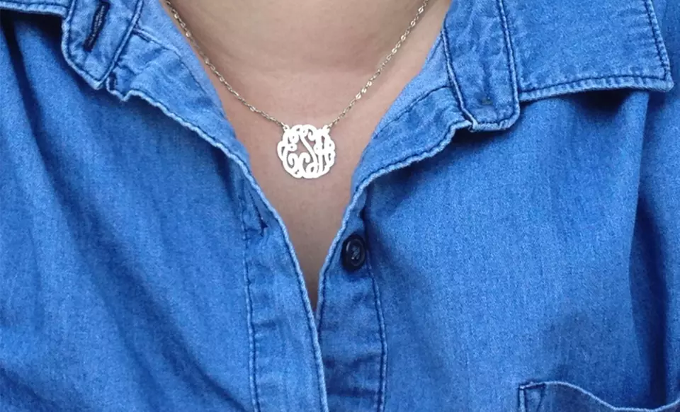 Personalized Sterling Silver Monogram Pendant from Name Jewelry Spot - Second Medium