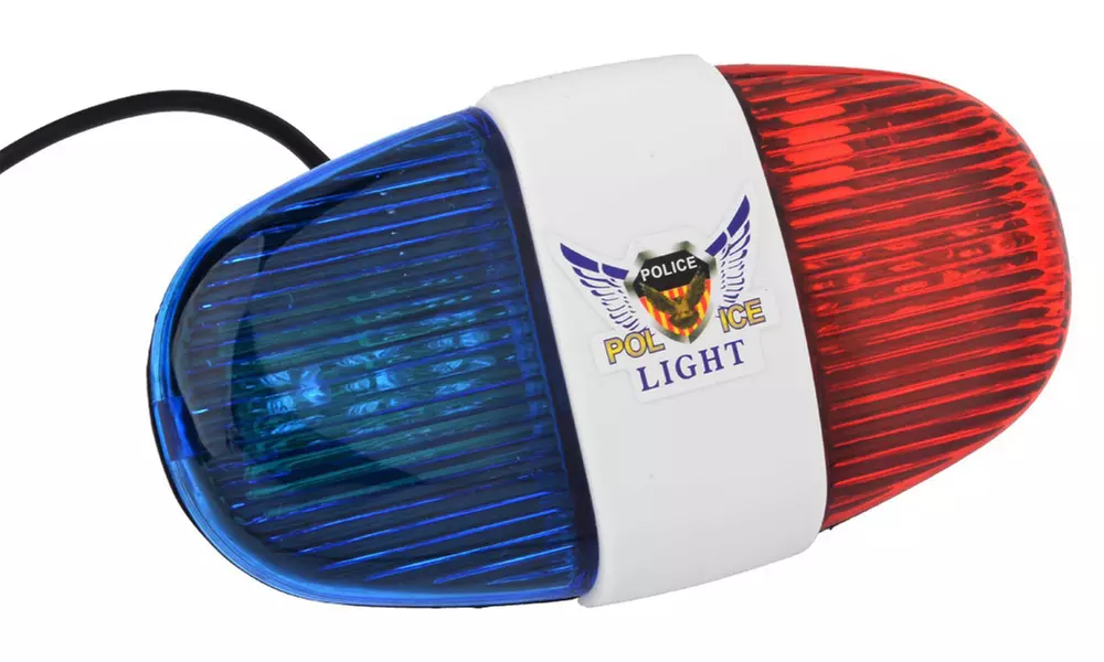 Police Car Bike Light with Six LED Lights and Four Sounds - Primary Image