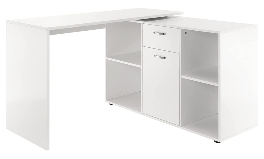 Image 9: L-Shaped Adjustable Computer Desk