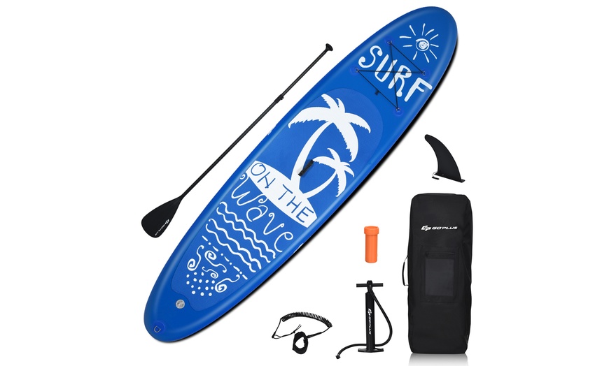 Image 3: Inflatable Stand Up Surfing Board with Non-slip deck