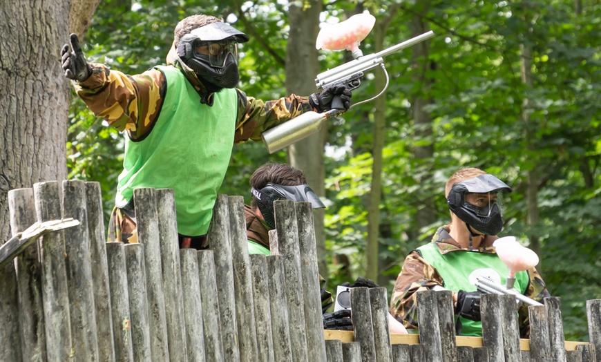 Image 1: Paintballing with 100 Paintballs per Person at Pro Paintball