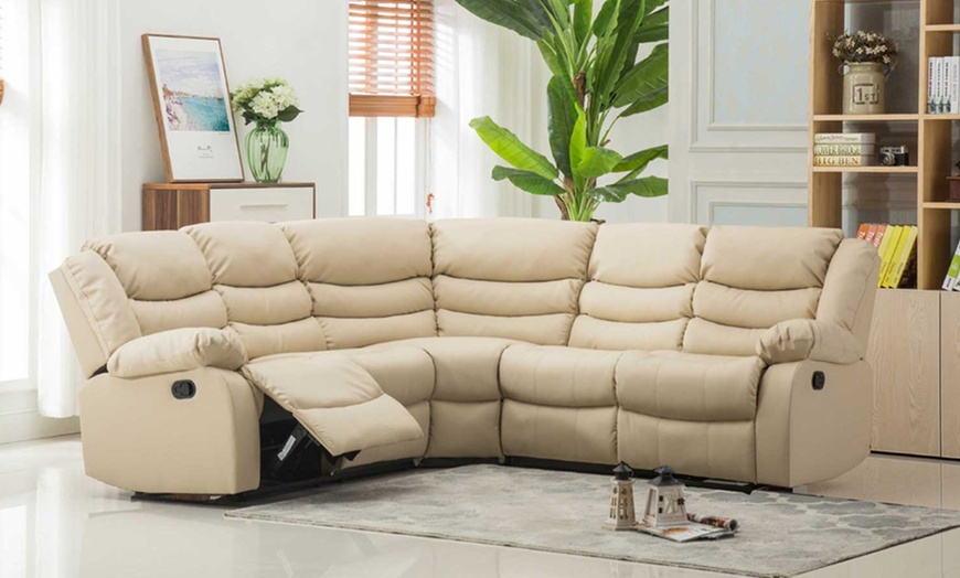 fernandez bonded leather reclining sofa