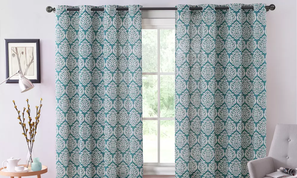 Bristol Printed Window Curtain Panel with Grommets - Primary Image