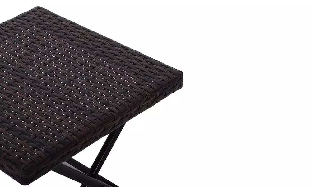 Outsunny Foldable Rattan-Effect Table