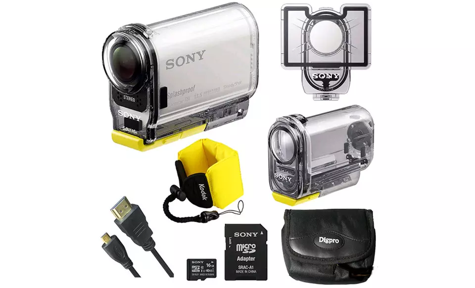 Sony HDR-AS100V/W High-Definition POV Action Cam Bundle - Primary Image