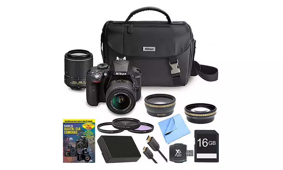 Nikon D3300 24.2MP DSLR Bundles with 18-55mm & 55-200mm Lenses - Second Medium