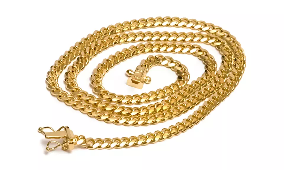 Italian Cuban Curb Necklaces in 14K Solid Gold - Primary Image