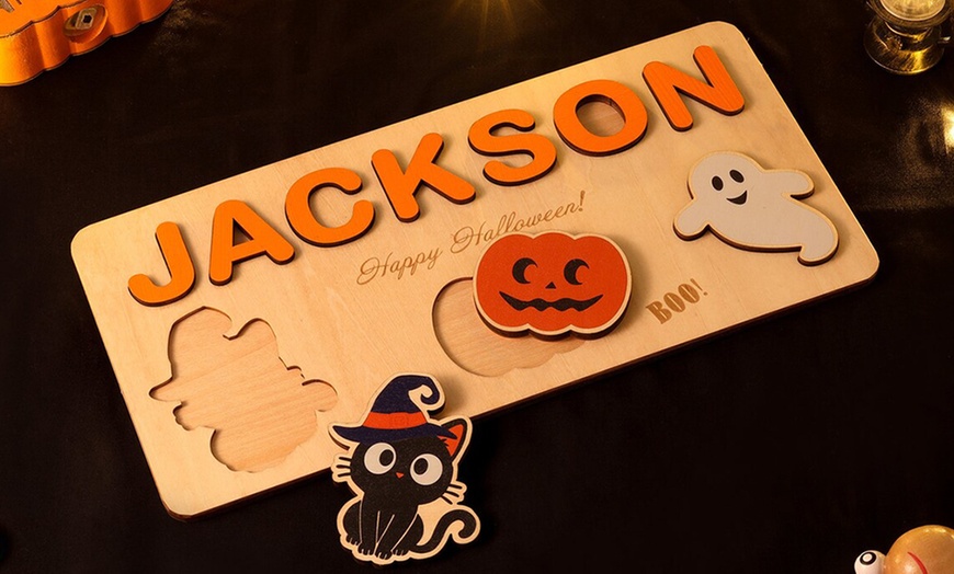 Image 5: Personalisierbares Namens-Puzzle im Halloween-Design