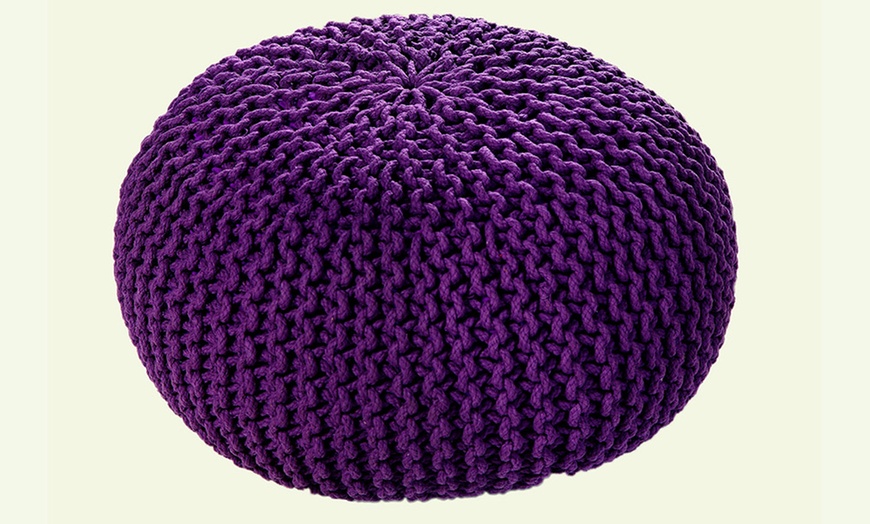 Image 18: Round Knitted Pouffes