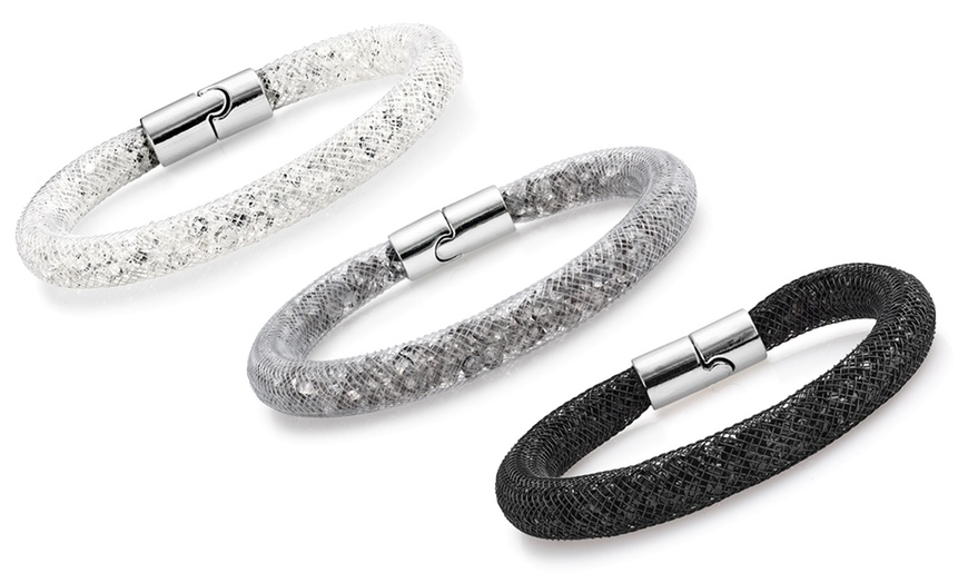 Image 11: Crystal Filled Mesh Bracelets