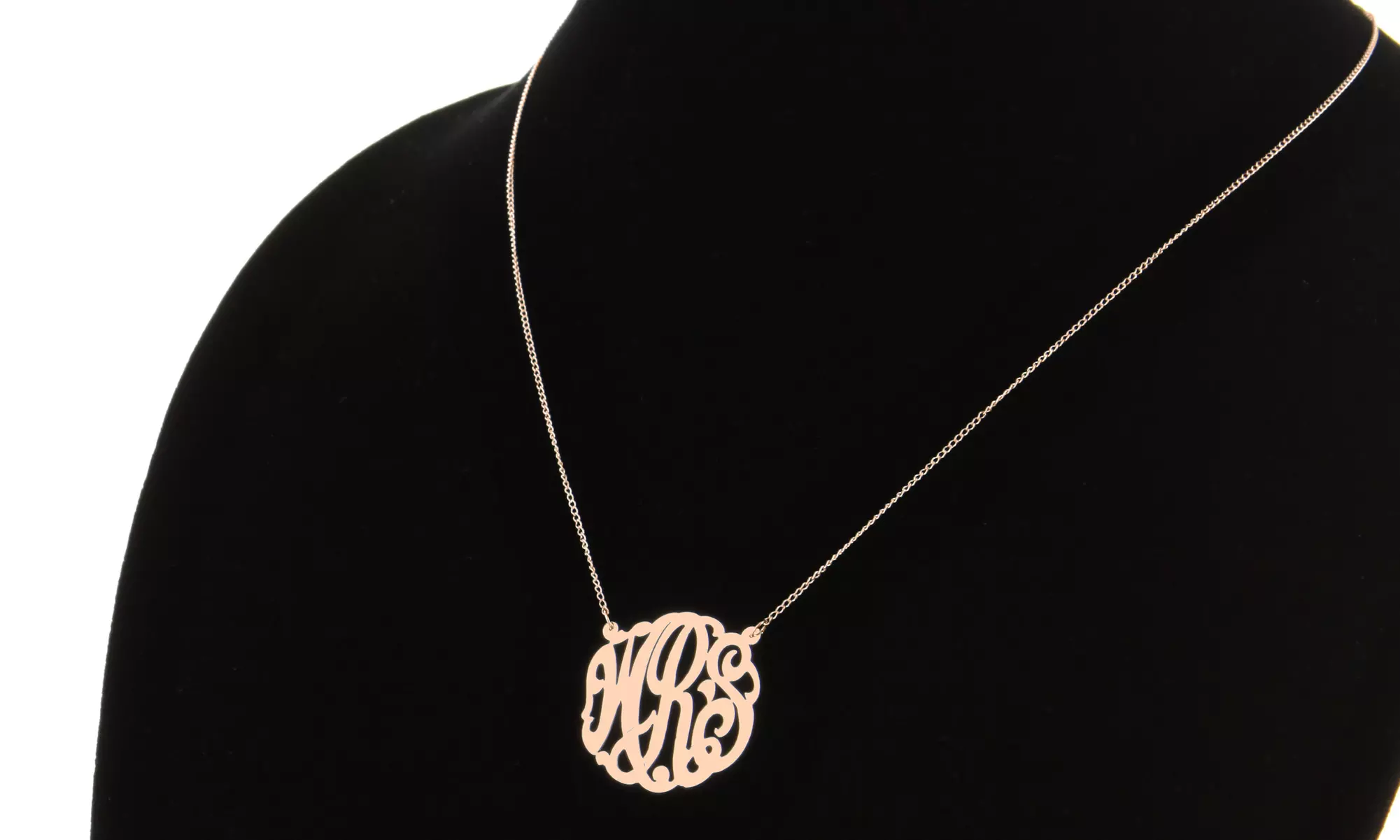 Monogrammed Sterling-Silver Necklace with Optional Yellow or Rose Gold Color from Monogram Online (Up to 76% Off) - Second Medium