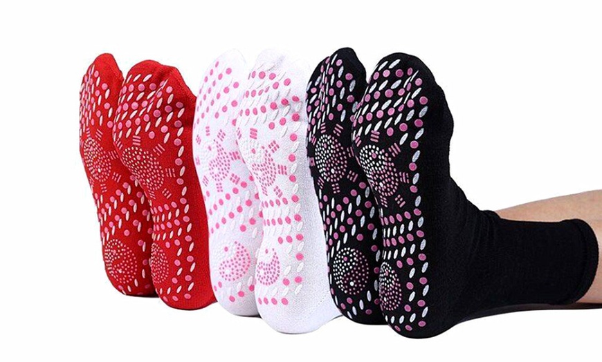 Image 1: Up to Six Pairs of Self-Heating Massage Socks