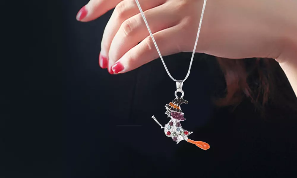 One, Two, or Three Swarovski Elements Flying Witch Pendants from Novadab (Up to 77% Off) - Primary Image
