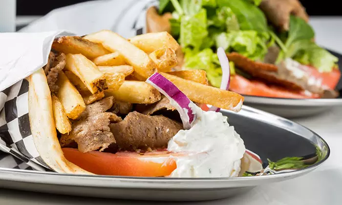 Souvlaki, Gyros, and Other Greek Cuisine at Eat Greek (46% Off). Two Options Available. - Primary Image