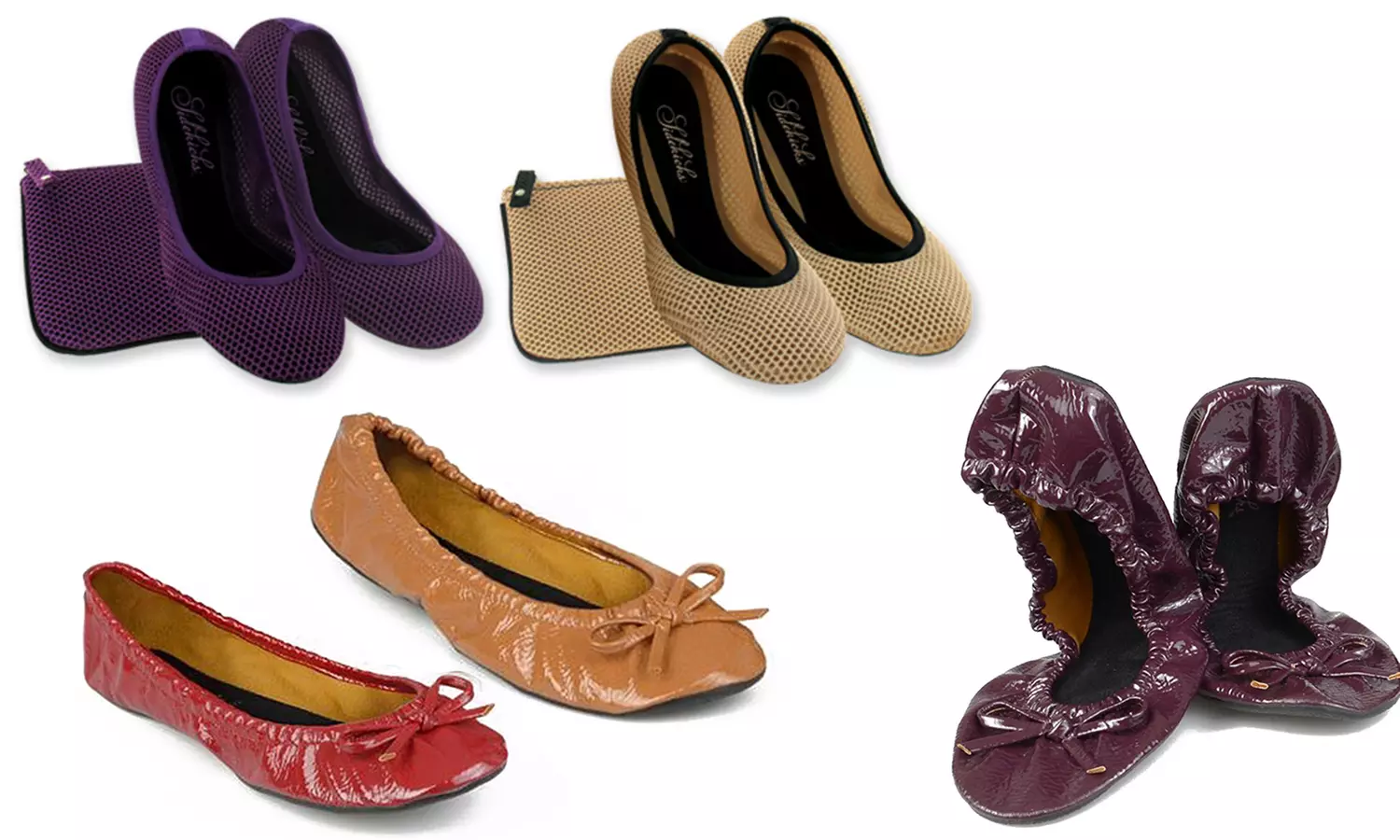 Sidekicks Women's Mesh Foldable Ballerina Flats with Carry Pouch - Primary Image