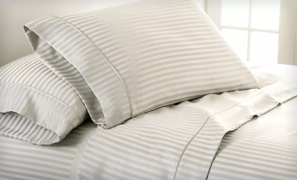 Luxury Touch Dobby-Stripe Microfiber Sheet Sets (Up to 63% Off). 32 Options Available. Free Shipping and Free Returns. - Primary Image