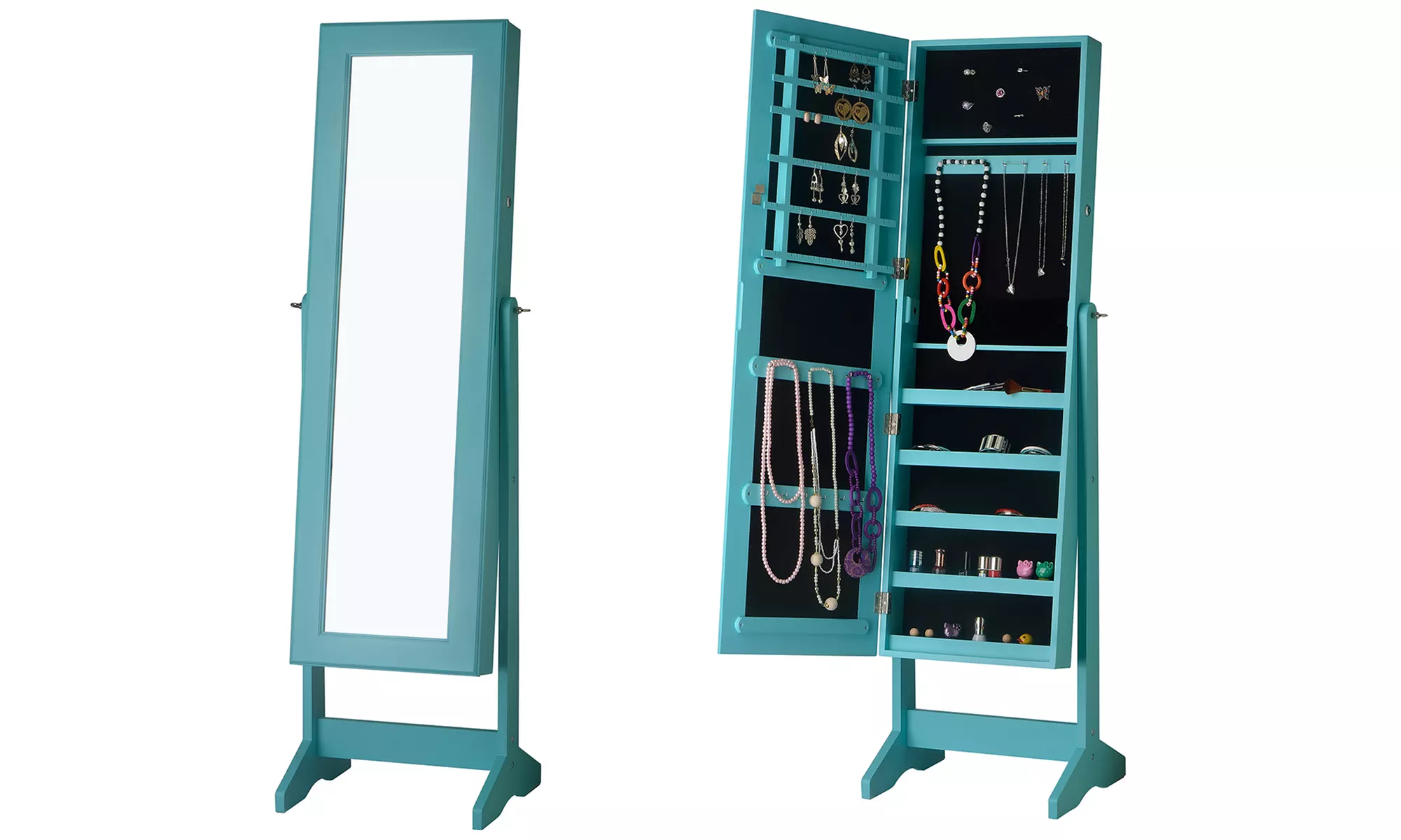 Free-Standing Jewelry Armoire with Mirror - Second Medium