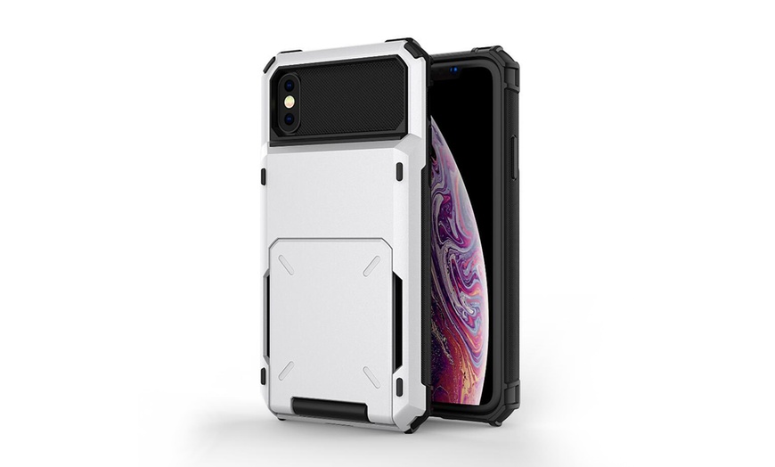 Image 20: Double-Layer Protective iPhone Case with Card Slot