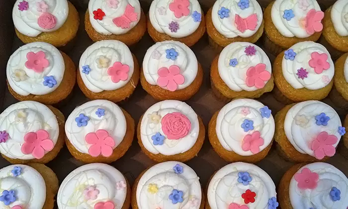 One Dozen Cupcakes or Macarons from Sharons Florist & Patisserie (53% Off) - Primary Image