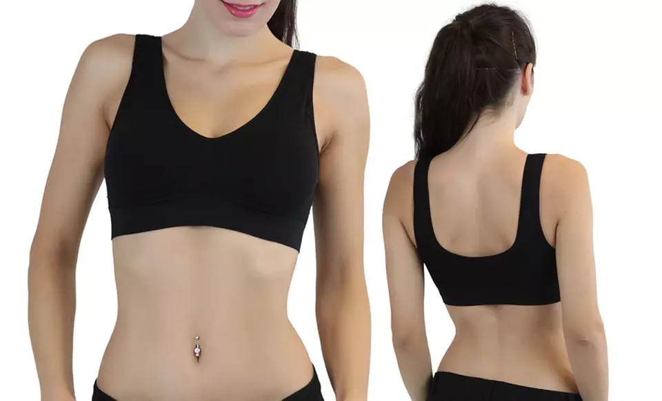 Women's Padded Sports Bra in Regular and Plus Size (6-Pack) - Second Medium
