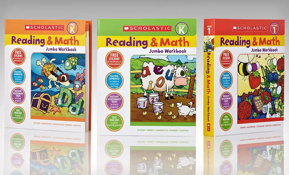 $19.99 for a Three-Book Scholastic Math and Reading Workbook Set ($44.97 List Price). Free Shipping. - Primary Image
