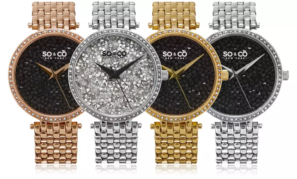 So & Co New York Women's Crystal Bling Bracelet Watch - Primary Image