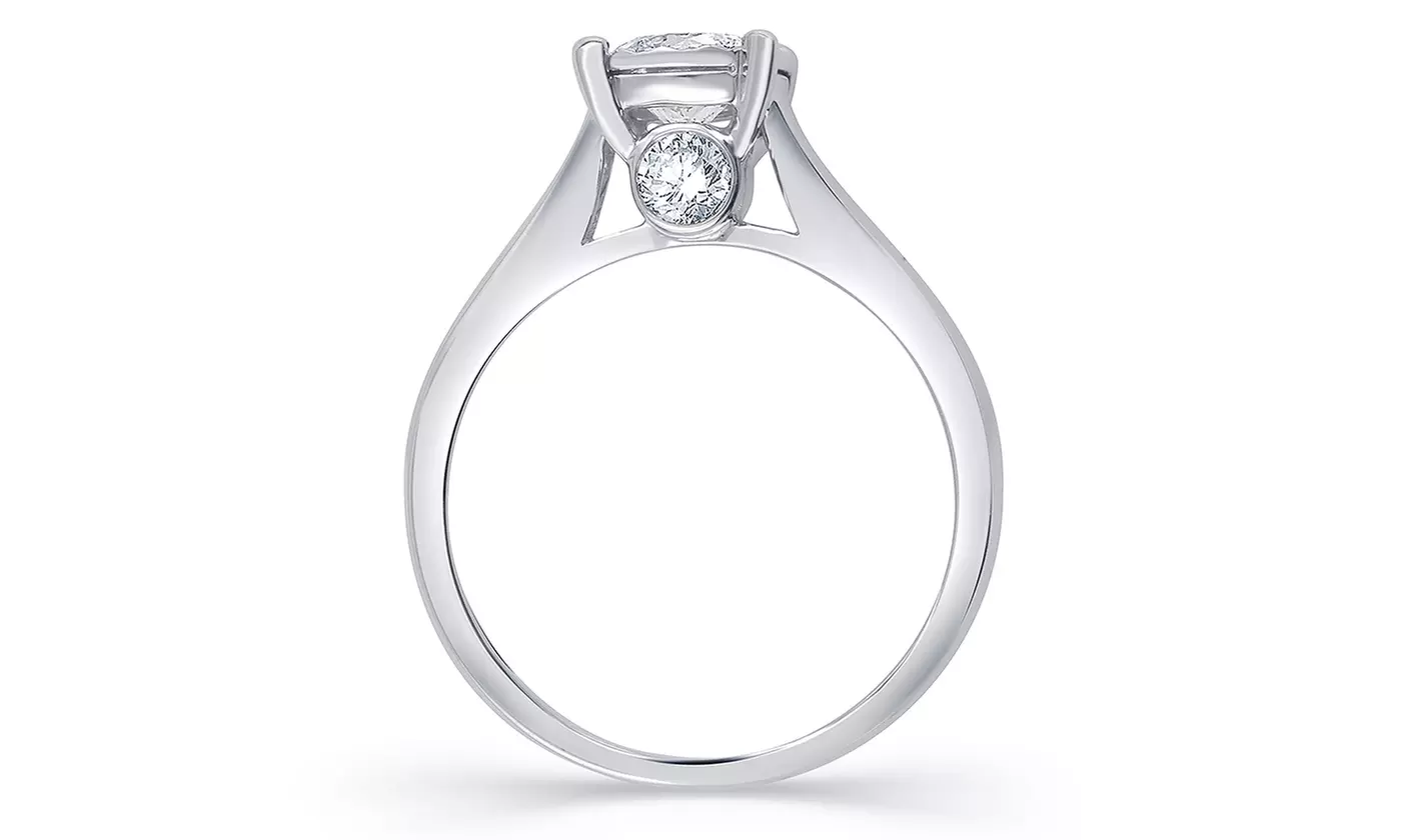 0.25 CTTW Certified Diamond Ring 14K Solid White Gold by Brilliant Diamond - Second Medium