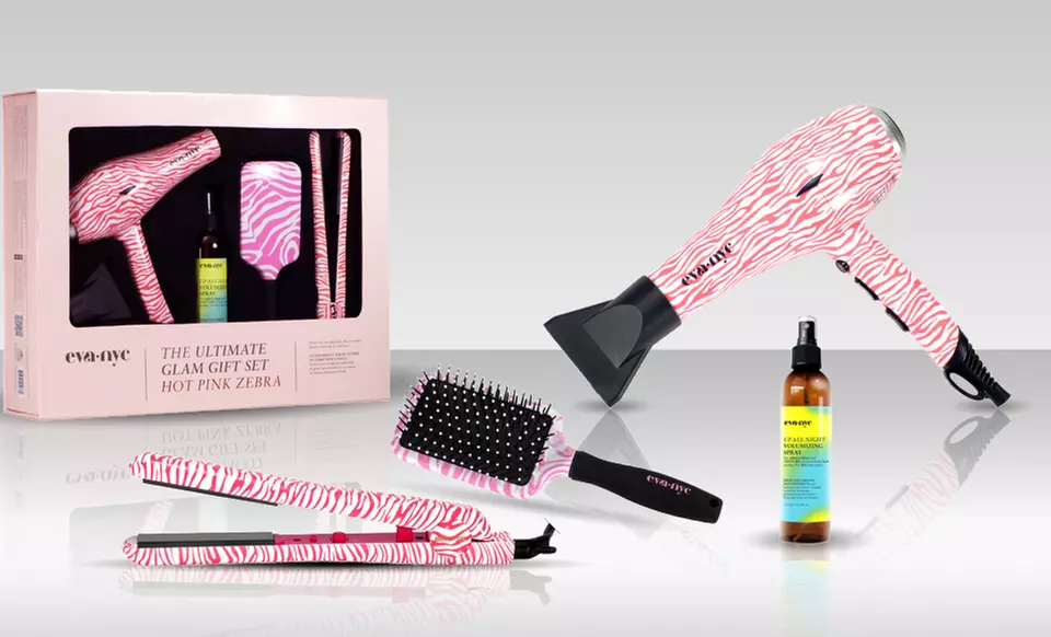 $69.99 for an Eva NYC Ultimate Glam Set in Hot-Pink Zebra ($250 List Price). Free Shipping and Returns. - Primary Image