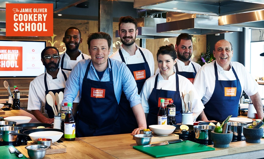 Image 1: The Jamie Oliver Cookery School: Cooking Class and Prosecco