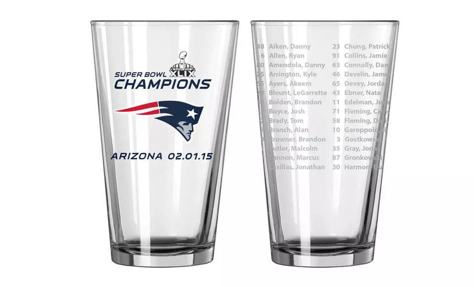NFL Champions Roster Pint Glasses: New England Patriots (2-Pack) - Primary Image