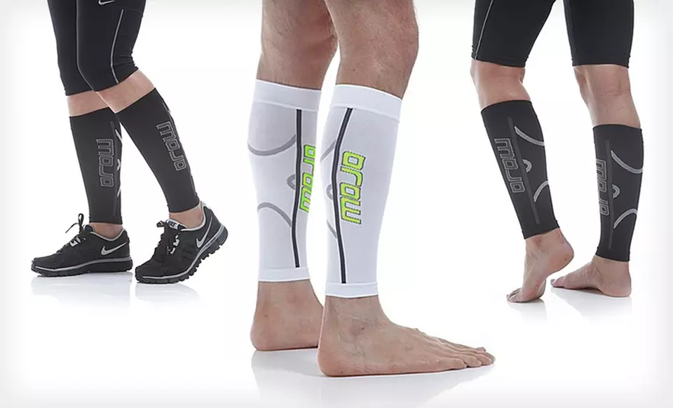 1 Pair of MoJo Elite Running Calf Graduated Compression Sleeves. Multiple Colors. - Primary Image