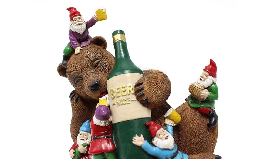 Image 6: Outdoor Garden Gnomes Drunk Bear